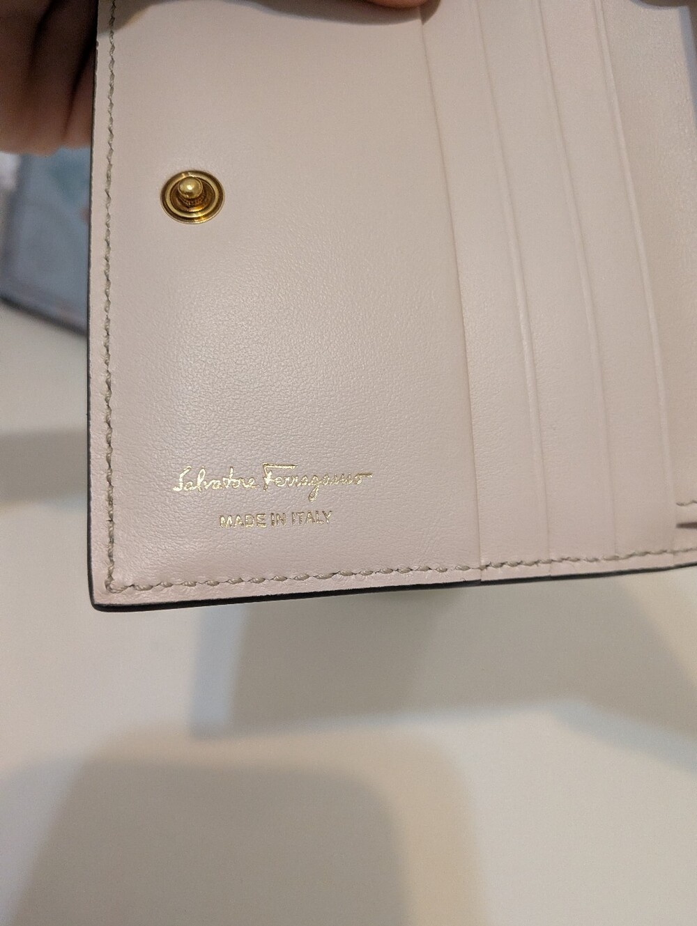 Ferragamo Compact Wallet Multi And Antique Gold - Picture 6 of 9